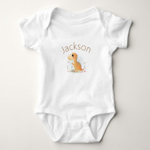 Cute Sweet Personalized Dinosaur Baby Boy Romper