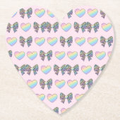 cute sweet rainbow hearts pastel gradient pattern kartonnen onderzetters (Voorkant)