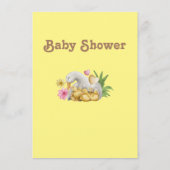 Cute Sweet Yellow Duck Book for Baby shower Informatiekaartje (Achterkant)