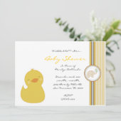 CUTE Sweet Yellow Ducky Baby shower Kaart (Staand voorkant)
