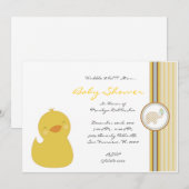 CUTE Sweet Yellow Ducky Baby shower Kaart (Voorkant / Achterkant)