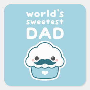 Cute Sweetest Dad Vierkante Sticker