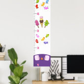 Cute sweets behandelt cartoon growth chart poster (Thuiskantoor)