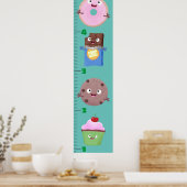 Cute sweets behandelt cartoon growth chart poster (Keuken)