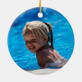 Cute Swim Team Pool Girl Aangepaste dubbelzijdige Keramisch Ornament (Achterkant)