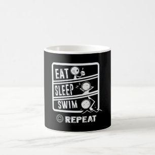 Cute Swimmer Design - Eat Sleep Swim Herhalen Koffiemok
