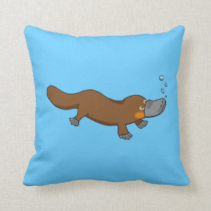 Cute swimming duck-bypus kussen