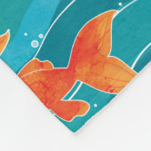 Cute Swimming Goldfish & Water Pattern Fleece Deken (Hoek)
