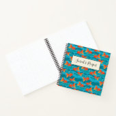 Cute Swimming Goldfish & Water Pattern Notitieboek (Binnen)