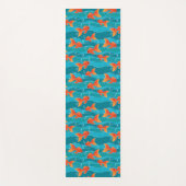Cute Swimming Goldfish & Water Pattern Yogamat (Voorkant)