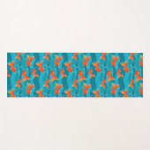 Cute Swimming Goldfish & Water Pattern Yogamat (Voorkant (horizontaal))