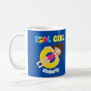 Cute Swimming Pool Girl Custom Swim Team Kinder Koffiemok