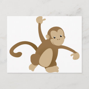 Cute Swinging Monkey Briefkaart