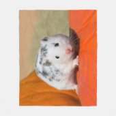 Cute Syrian Hamster White Black Spotted Funny Pet Fleece Deken (Voorkant)