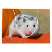 Cute Syrian Hamster White Black Spotted Funny Pet Groot Cadeauzakje (Achterkant)