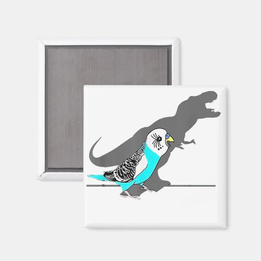 Cute T-rex Blue Budgie Funny Birb memes Screaming Magneet (Voorkant / Achterkant)