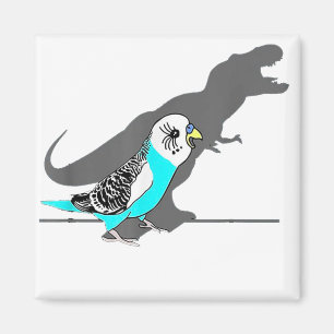 Cute T-rex Blue Budgie Funny Birb memes Screaming Magneet