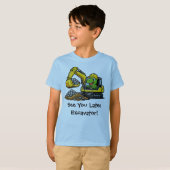 Cute T-Rex Bouw Graafmachine Operator T-Shirt (Voorkant volledig)
