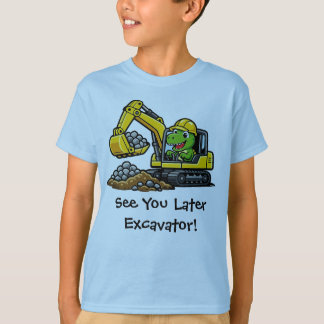 Cute T-Rex Bouw Graafmachine Operator T-Shirt