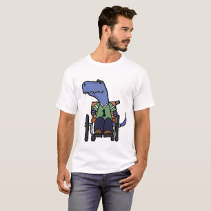 Cute T-rex Dinosaur in rolstoelCartoon T-shirt
