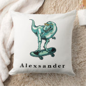 Cute T Rex Dinosaur met monogram naam Kussen (Deken)
