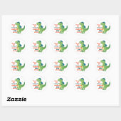 Cute T-rex Dinosaur School Kids Birthday Party Ronde Sticker (Vel)