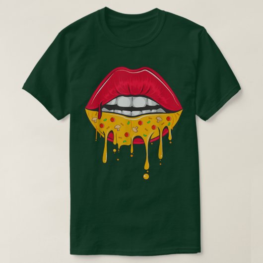 Cute T-shirt Pizza Lèvres Saint-Valentin Funny coe (Design devant)