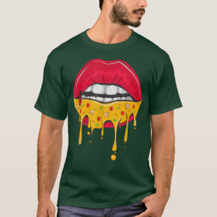 Cute T-shirt Pizza Lèvres Saint-Valentin Funny coe