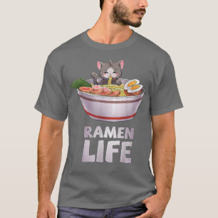 Cute T - shirts Ramen Life Cat Japans Gift Kawaii 