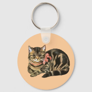 Cute Tabby Calico Cat/Kitten Sleutelhanger