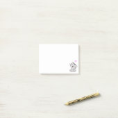 Cute Tabby Cat and Heart on White Post-it Notes (Op bureau)