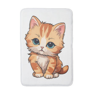 Cute Tabby Cat Badmat