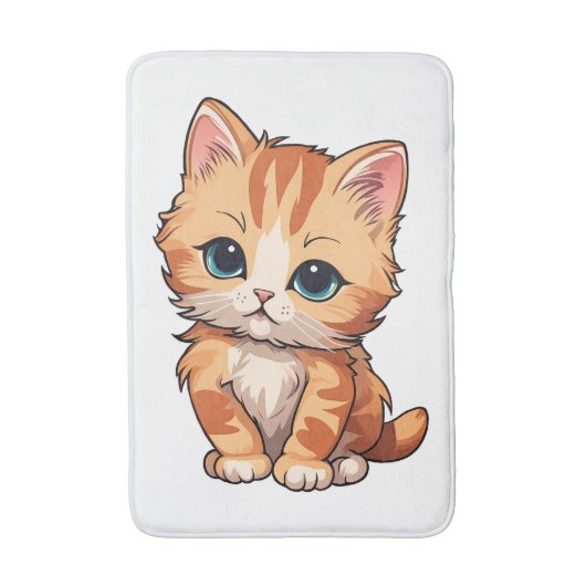 Cute Tabby Cat Badmat (Voorkant Verticaal)