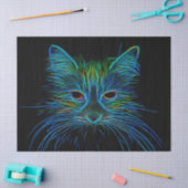 Cute Tabby Cat Design Blue Green Black Pop Art Tissuepapier (Craft)