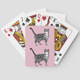 Cute Tabby Cat Dessin Art Jeu de cartes Jeu