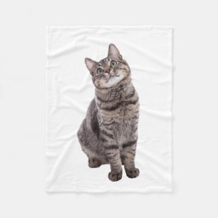 Cute Tabby Cat Fleece Deken