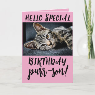 CUTE TABBY CAT KITTEN CARTES DE SALUT D'ANNIVERSAI