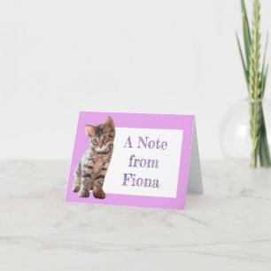 Cute Tabby Cat Kitten Persoonlijke briefkaart