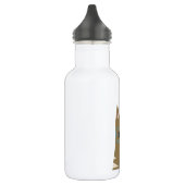 Cute Tabby Cat met bril | Monogram Waterfles (Links)