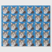 Cute Tabby Cat Painting Cadeaupapier (Vlak)