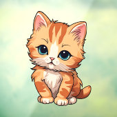Cute Tabby Cat Raamsticker (Vel 3)