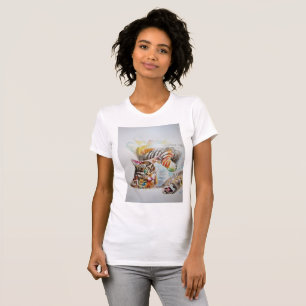 Cute Tabby Cat Waterverf cats Girls T Shirt Top
