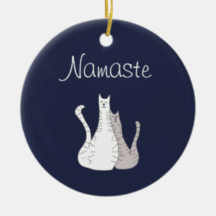 Cute Tabby Cats Namaste Keramisch Ornament