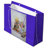 Cute Tabby Chat Aquarelle Chats Cadeau Sac (Devant Angle)