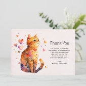 Cute Tabby Chat avec Coeur Merci (Debout devant)