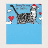 Cute Tabby Chat Merry Catsmus jeu de cartes de Noë (Inside Unfolded)