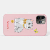 Cute Tabby Kitty Cat op Light Pink Case-Mate iPhone Case (Achterkant (horizontaal))