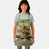 Cute Tabby Maine Coon Cat Kitten Fluffy Head Foto Schort (Insitu)