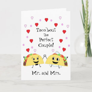 Cute Taco Huwelijkscongratulatiekaart Kaart
