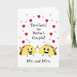 Cute Taco Huwelijkscongratulatiekaart Kaart